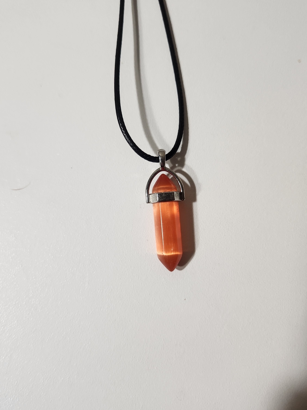 Orange Crystal Point Pendant Necklace - Women Jewelry